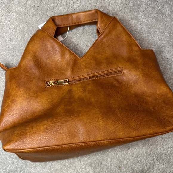 NWT Tan Woven Front Satchel Purse Bag - Picture 4 of 8